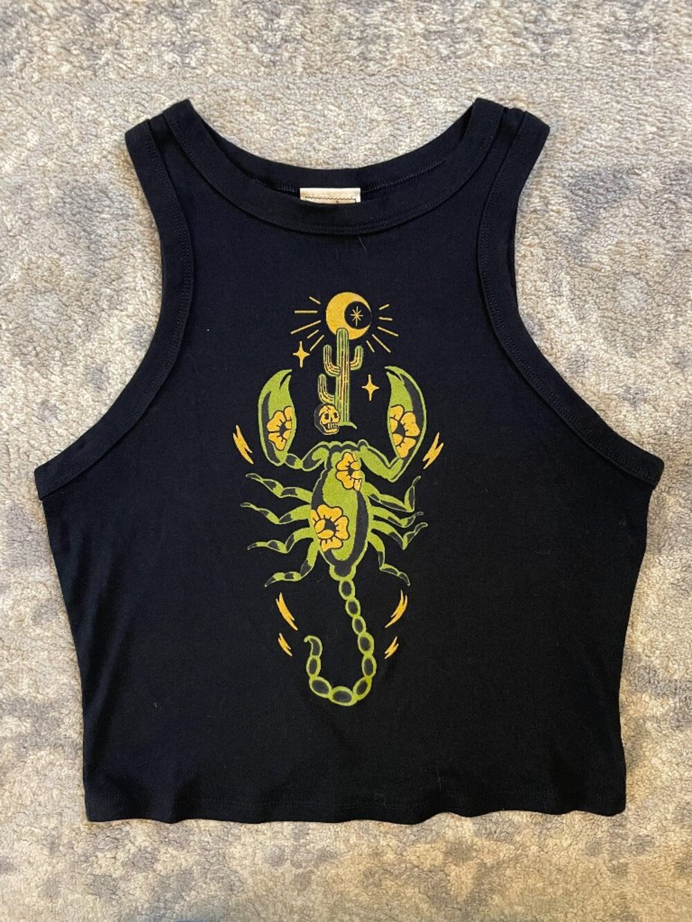 Mischief Made Graphic Halter Scorpion/Cactus/Moon - L